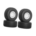 thumbnail image 2 of Milaget 4 Pieces RC Tires with Wheel Rim DIY Accessories for Ara550116 Crawler Model White, 2 of 9
