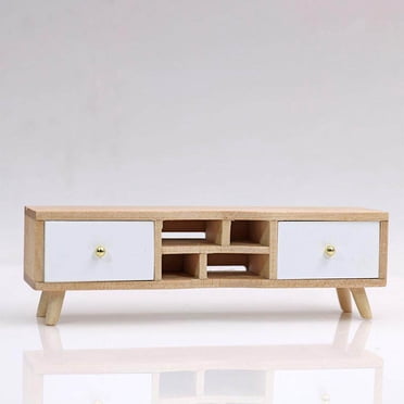 ruzhgo Armoire Télé en Bois 1:12 Vie Vie Fine Maison de Poupée Meubles en Bois Meubles de Maison de Poupées pour Salon à l'Échelle 1:12