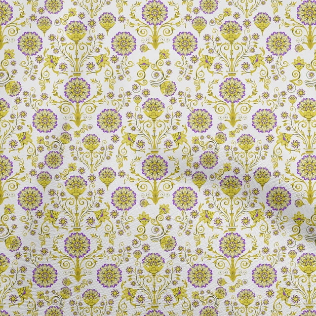 oneOone Cotton Poplin Yellow Fabric Florals Sewing Craft Projects Fabric Prints By Yard 42 Inch Wide