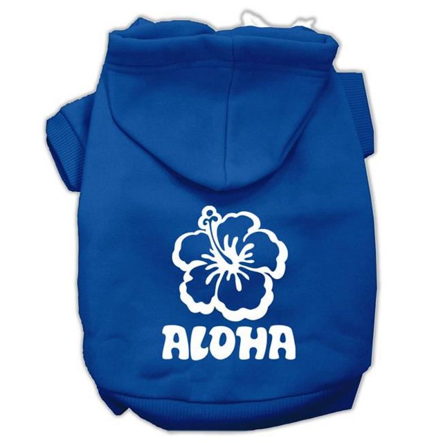 Aloha Fleur Sérigraphie Hoodies Bleu Taille Sm (10)