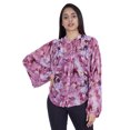 thumbnail image 1 of Moomaya Chemise Boutonnée Imprimée pour Femme Col Mandarin Manches Longues Haut d'Été, 1 of 7