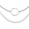 thumbnail image 1 of Diamond2Deal Collier en Argent Sterling 925 Rhodié 2 Brins avec ext. 2 Po pour Femmes 18 Pouces, 1 of 6