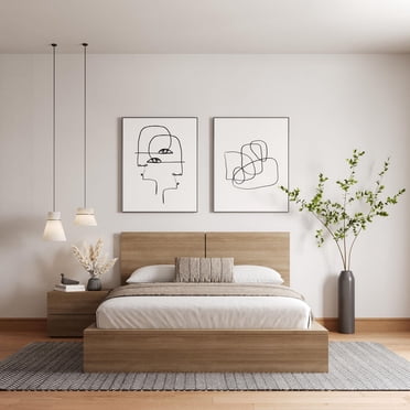 Nexera Ensemble de chambre à coucher James 3 Pièces, Chêne brun