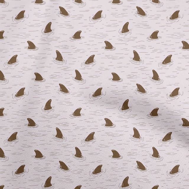 oneOone Rayon Light Pink Fabric Ocean Shark Swimming Craft Projects Decor Fabric Printed By The Yard 56 Inch Wide