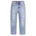 thumbnail image 1 of KIDSCOOL SPACE Boys Jeans,Little Kid Elastic Band Inside Ripped Denim Pants,Light Blue,4-5 Years, 1 of 8