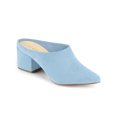 thumbnail image 1 of BLISSFUL STEP Women's Slides Block High Heels Slip on Pointed Toe Slide Mules Sky Blue 7, 1 of 7