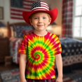 thumbnail image 1 of Hauts et T-Shirts pour Filles - T-Shirt Graphique à Manches Courtes Imprimé Tourbillon Col Rond Décontracté Confortable pour Usage Quotidien pour Tout-Petits et Enfants 2-13 Ans, 1 of 4