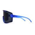 thumbnail image 4 of Mens Exposed Lens Oversize Shield Sport Plastic Sunglasses Blue, 4 of 4
