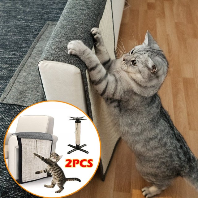 2pcs/1pc Natural Sisal Cat Anti-Scratching Mat Sofa Protector Cover Furnitures Scratch Guard Mat Anti-stress Couch Protect Pads