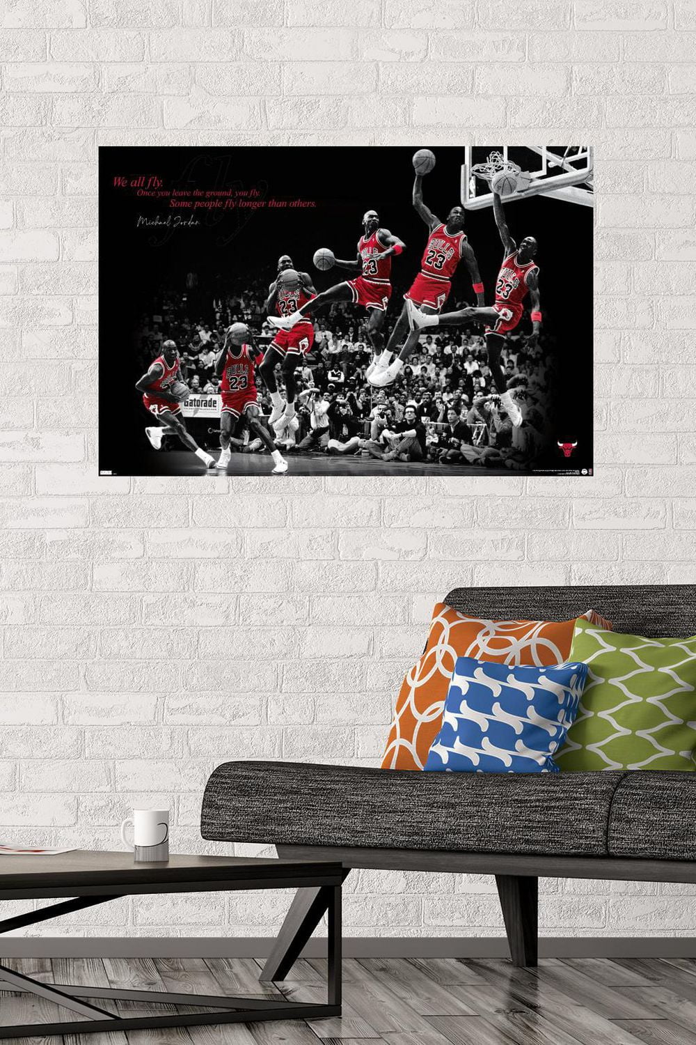 Michael Jordan - Fly Wall Poster, 22.375" x 34" Framed