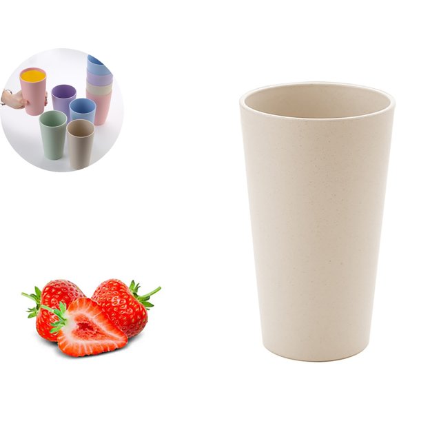 Dvruxg Gobelet en Paille de Blé - Gobelet en Plastique Réutilisable pour la Cuisine - Gobelet Compatible Lave-Vaisselle et Micro-Ondes - Gobelets en Plastique Réutilisables pour un Usage Quotidien