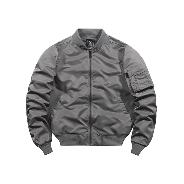 Innerwin Jacket Windproof Mens Outwear Outdoor Solid Color Lightweight Bomber Jackets Gray XL
