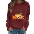 thumbnail image 1 of Pisexur Chandail de l\'Action de Grâce Orange à Col Rond Chandails Mode à Motif de Citrouille Chandails Grateful Blessed Chandail d'Automne Chandail à Manches Longues Chandail à Enfiler Hauts pour Femmes, 1 of 3