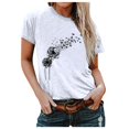 thumbnail image 1 of Ketyyh-chn99 Blouse pour Femmes Cadeaux pour Femmes Été Manches Courtes Tunique Décontractée Hauts Confortables Amples Col Rond Hauts blanc,2TG, 1 of 5