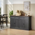 thumbnail image 2 of HOMCOM Buffet Cabinet with Charging Station, 55" Farmhouse Sideboard, Black, 2 of 10