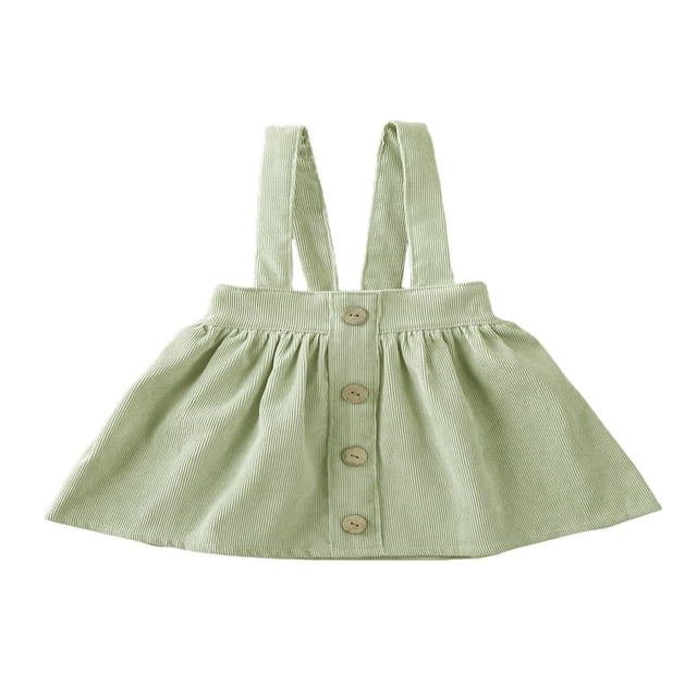 Toddler Baby Girl Suspender Skirt Cute Adjustable Strap Button Front Overall Skirt