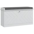 thumbnail image 1 of HOMCOM Banc à Chaussures avec Tiroir Rabattable, Coussin, 8 Paires pour Entrée Blanc, 1 of 9