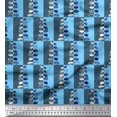 thumbnail image 1 of Soimoi polyester Crepe Fabric Check & Leaves Artistic Decor Fabric Printed Yard 52 Inch Wide, 1 of 1