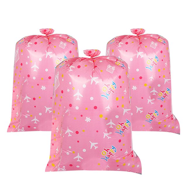 MesaSe 3Pcs Gift Packing Bag Large Capacity Space-saving Reusable Plastic Merry Christmas Santa Claus Gift Bag for Home
