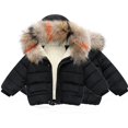 thumbnail image 2 of Kids Winter Jacket Winter Child Kids Solid Color Hoodie Zipper Coats Keep Warm Jacket Clothes, 2 of 5