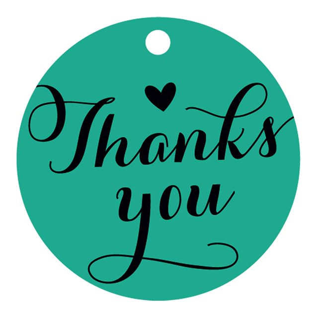 100 PCS Personalized Thank You Hang Tags Custom Wedding Favors Gift Circle Paper Tags