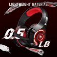 thumbnail image 5 of Gaming Headset for PS4 PS5 Xbox One Switch PC with Noise Canceling Mic, Deep Bass Stereo Sound… (Black Red), 5 of 5