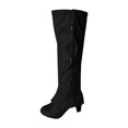 thumbnail image 4 of XZNGL Womens Round Toe High Heeled Thick Heeled Double Zipper Lace Stitching High Boots, 4 of 8