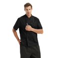 thumbnail image 4 of TOPTIE Manteau de Chef Unisexe à Manches Courtes, Noir, 4 of 8