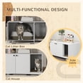 thumbnail image 4 of PawHut Cat Litter Box Enclosure for Indoor with Scratching Pad White, 4 of 10