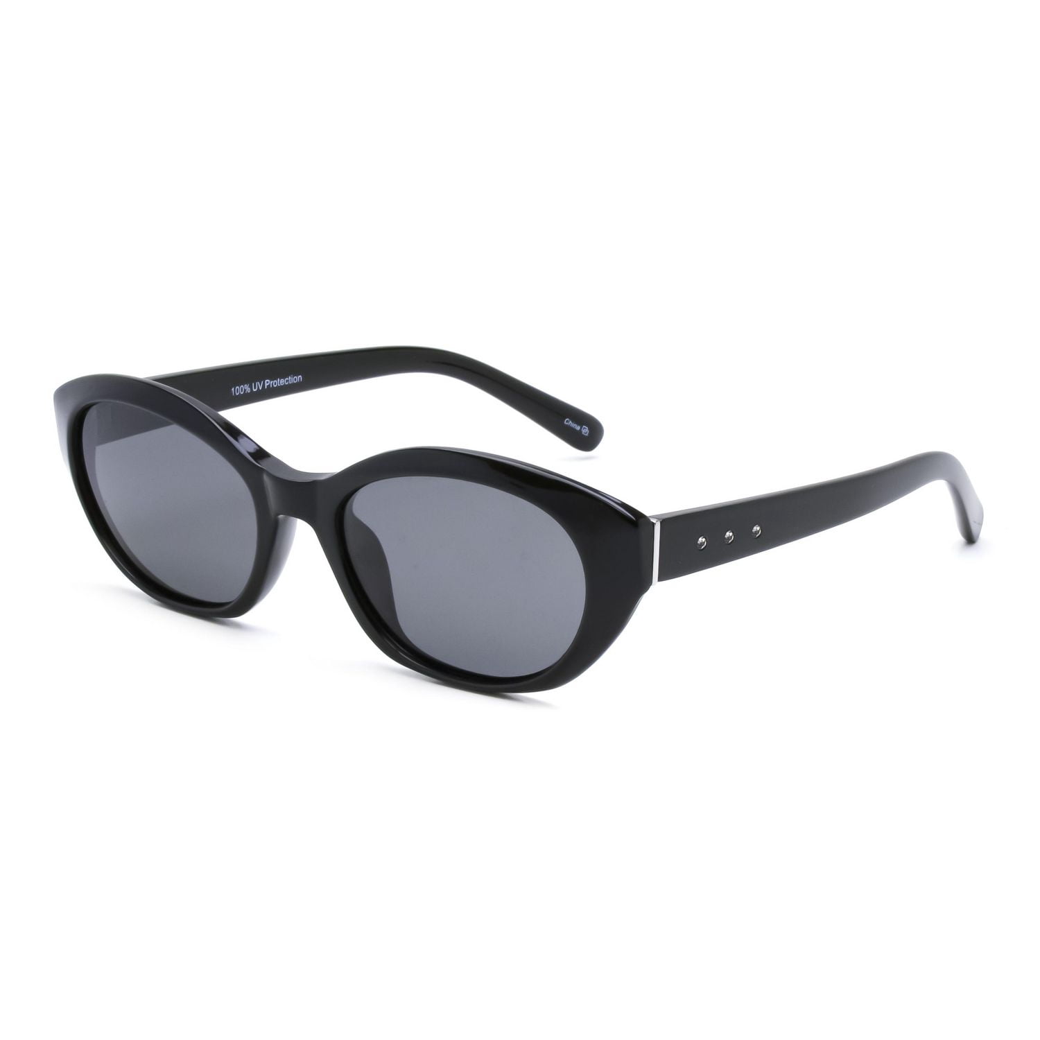 Time & Tru Black Polarized Rectangle Sunglasses