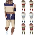 thumbnail image 2 of UPPADA Ensembles 2 Pcs pour Femmes Automne Chic, Survêtement pour Femmes Ensembles 2 Pcs Chandails à Col Rond Chandails Molletonnés Hauts à Enfiler Pantalons Jogger Ensembles de Détente avec Poches Rouge, G, 2 of 6
