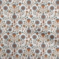 thumbnail image 1 of oneOone Cotton Flex Rust Brown Fabric Florals Craft Projects Decor Fabric Printed By The Yard 40 Inch Wide, 1 of 4