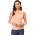 thumbnail image 1 of INSPIRE CHIC Blouse à Pois Semi-Transparente à Manches Longues pour Femme à Col Noué Rose m, 1 of 5