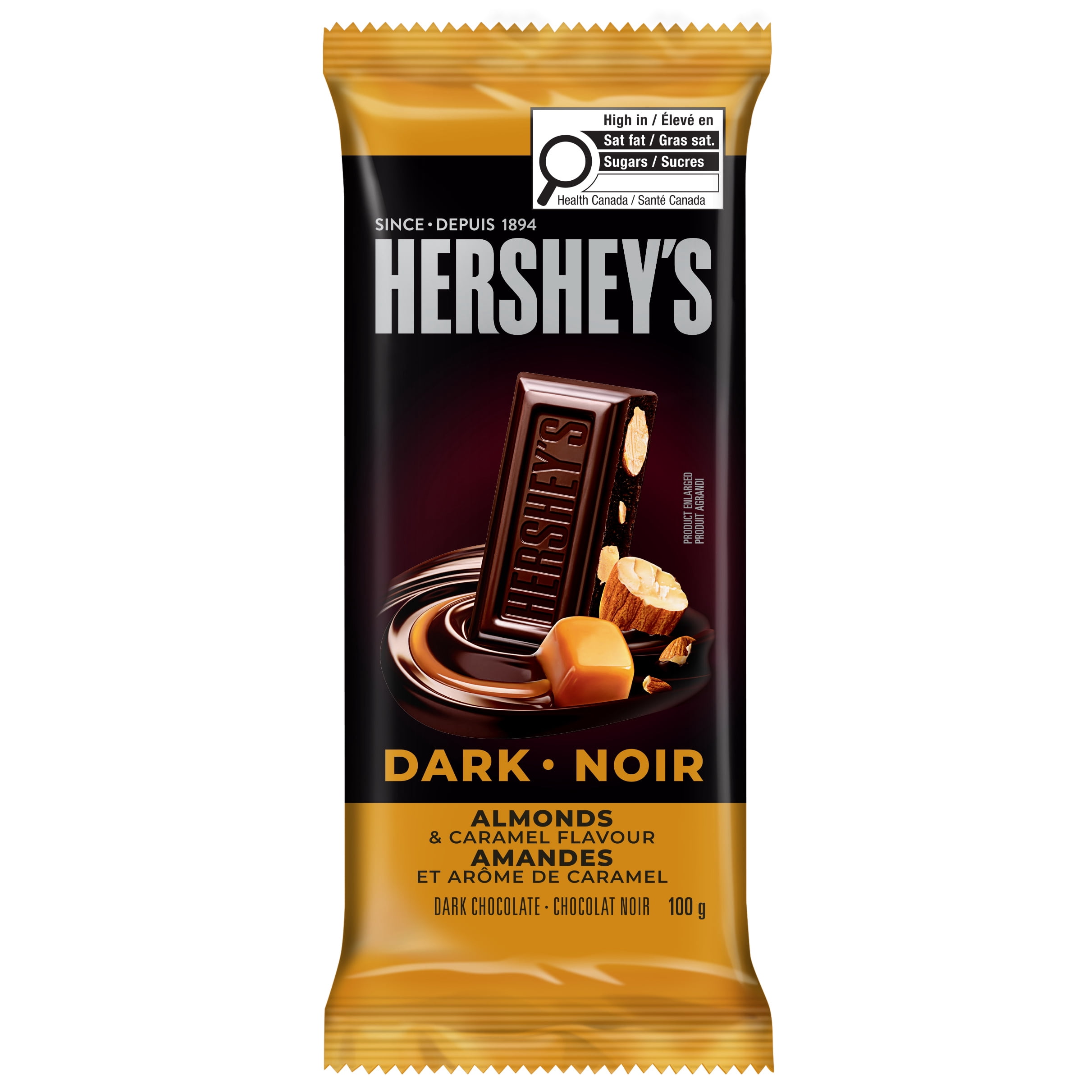 HERSHEY'S Signature Dark Almonds & Caramel Bar 100g