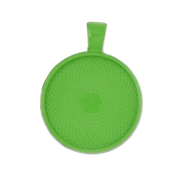 maskred 100pcs Base Pendant Tray Round Blank Self-Assembly Findings Crafts Necklace Pendants Accessory Fashion Colorful Yellow Green