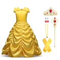 thumbnail image 1 of Belle Robe de Princesse à Épaules Dénudées Superposées Déguisement pour Fête Halloween, 1 of 6