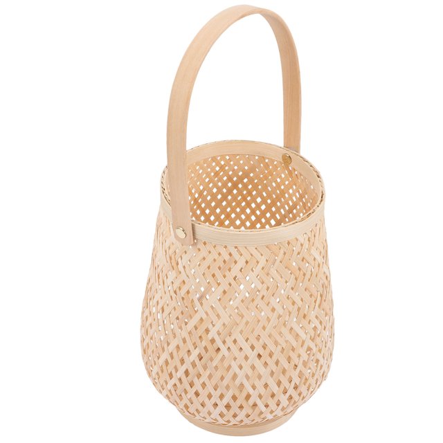 IFANLANDOR Lanterns for Candles Bamboo Candle Holders Lantern Decor with Light Brown Office Use 1Set
