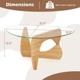 thumbnail image 3 of Gymax Triangle Coffee Table w/ Tempered Glass Top & Adjustable Rubber Wood Base, 3 of 10