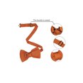 thumbnail image 3 of INSPIRE CHIC Men's Pre-Tied Bow Ties Adjustable Strap Solid Color Knitted Bowtie Orange, 3 of 5