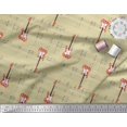 thumbnail image 3 of Soimoi Beige Heavy Satin Fabric Notes & Guitar Musical Instrument Fabric Prints By Yard 54 Inch Wide, 3 of 5
