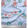 thumbnail image 1 of Soimoi Rayon Fabric Floral,Tree & Owl Kids Print Fabric by Yard 42 Inch Wide, 1 of 3