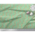 thumbnail image 2 of Soimoi Green Poly Georgette Fabric Spoon,Cup & Plate Kitchen Fabric Prints By Yard 52 Inch Wide, 2 of 3