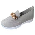 thumbnail image 1 of B91xZ Mocassins pour Femmes Bout Rond Chaussures Plates à Enfiler Ballerines pour Filles, Gris 8, 1 of 5
