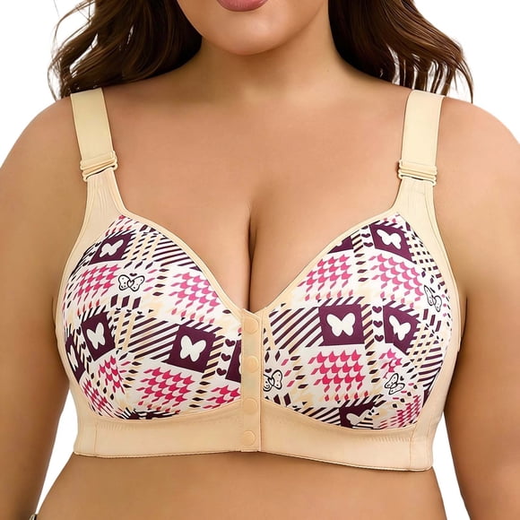 Product Class Bra Lace-Front Button Design for Daily Comfort with Adjustable Straps and Seamless Backless Styling for Casual Wear and All-Season Use