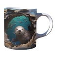 thumbnail image 1 of Ceramic Coffee Cup 150 ml Otter Design Microwave Safe Dishwasher Safe Holiday Gift Mug, 1 of 1