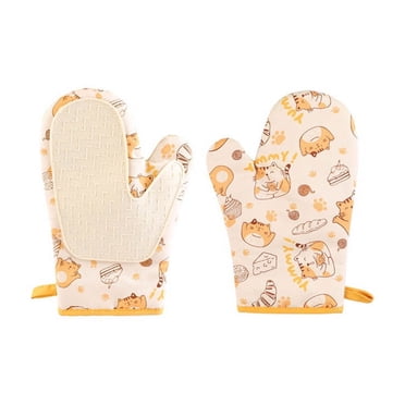 Meitianfacai Heat Resistant Oven Gloves, Microwave Mitts with Hanging Loop, Pot Oven Pad Gloves Microwave High Temperature Insulated Mitts for Kitchen, Dining, Bar