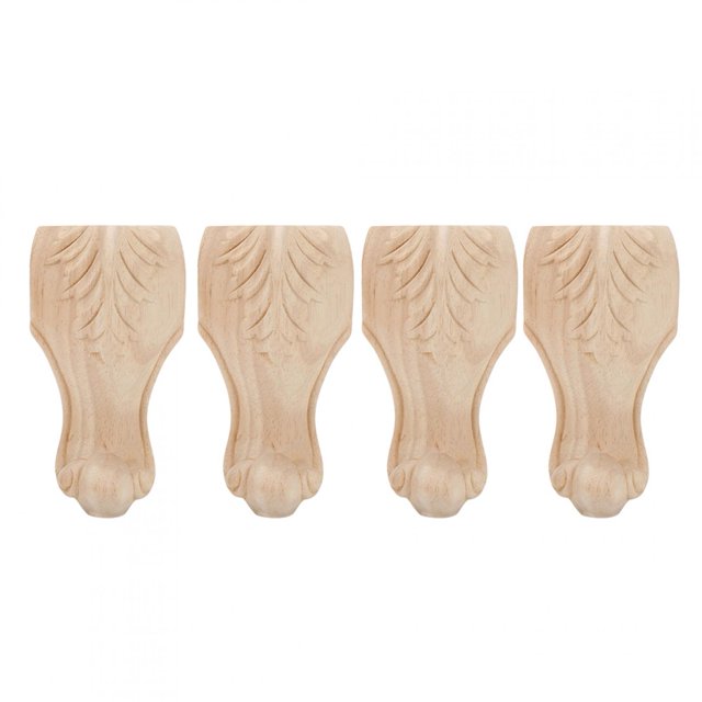 LYUMO Pied de Garde-Robe, 4 Pcs Pieds Sculptés pour Armoire Canapé Placard Pied de Table Basse Accessoires pour Hôtel