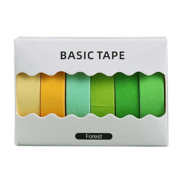 6 Non-repetitive Basic Solid Color Japanese Paper Tape Notebook Note Decoration Japanese Paper Sticker Set