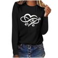 thumbnail image 1 of Pisexur Hauts pour Femmes Mode d'Automne T-Shirt à Imprimé Graphique Cœur Col Rond Manches Longues Chemises pour Femmes Chic Décontracté Hauts de Sortie Confort Polyvalent Blouses Légères, 1 of 5