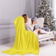 thumbnail image 2 of Cotton Blanket Decorative Cable Knitted Throw Soft Knit Blankets Yellow Throw(47" x 70"), 2 of 10